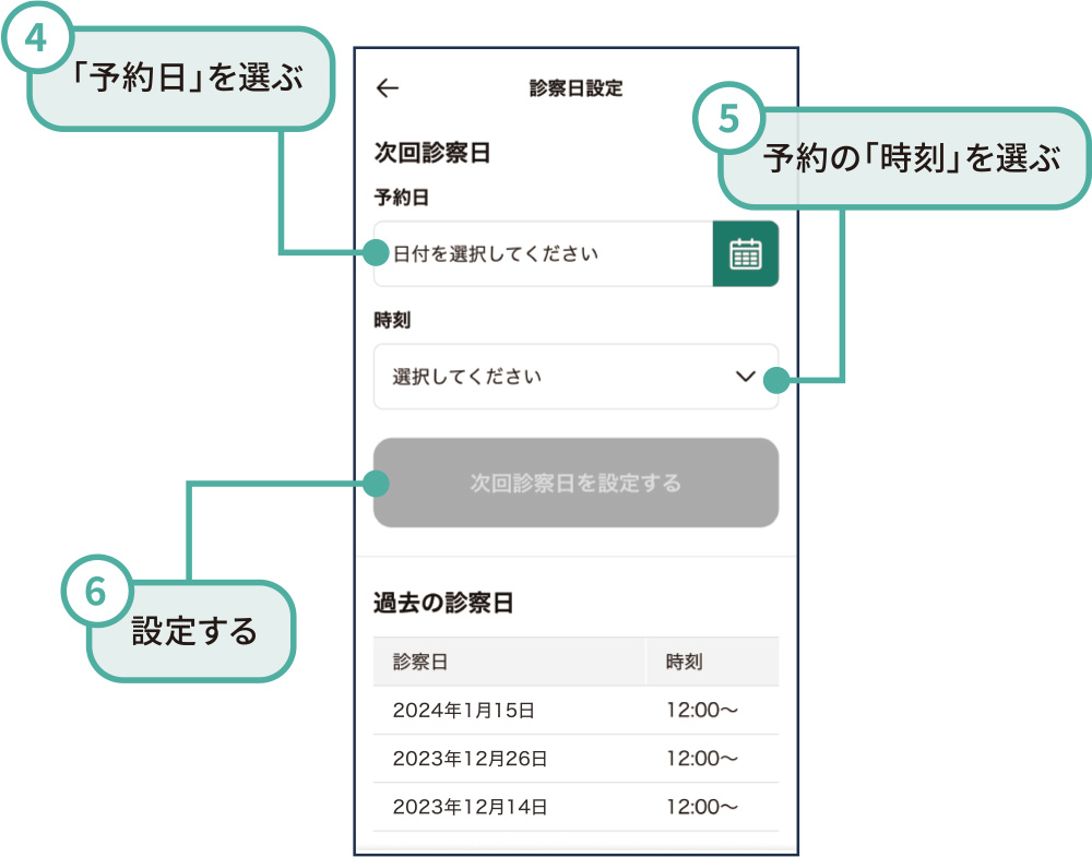 次回診察日設定